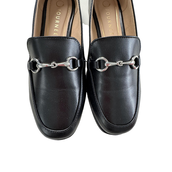 Journee Collection Lacie Shoes Womens Size 7 Black Slip On Loafers Moc Toe Bit - Picture 2 of 16
